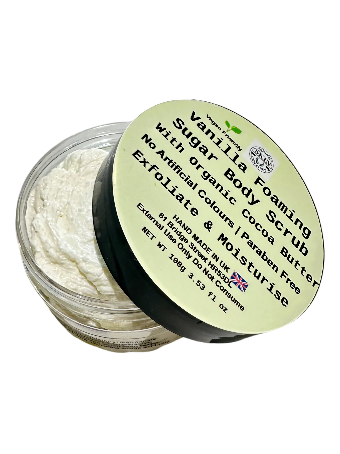 Vanilla Foaming Sugar Scrub – Gentle Exfoliation & Glow | Vegan. Paraben Free