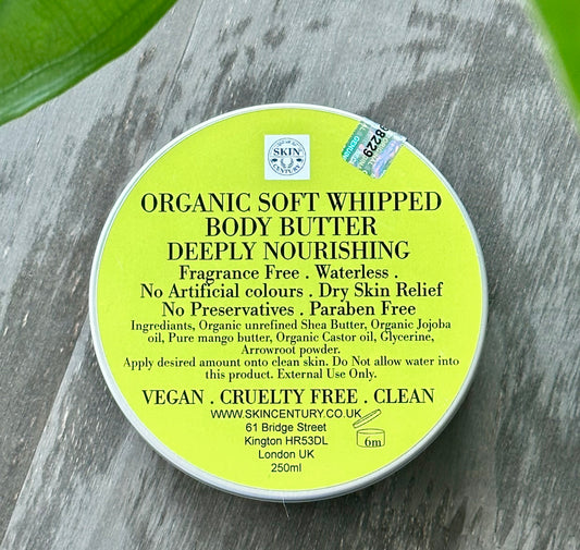Organic Whipped Body Butter with Castor Oil, Skin Century Made With Love