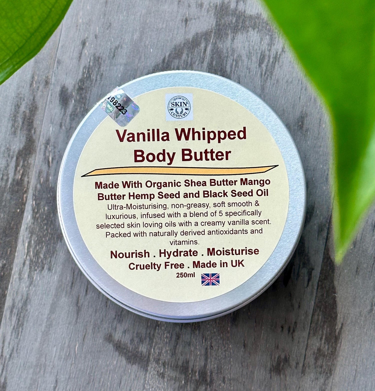 Vanilla Body Butter Cream in eco jar, Skin Century Made With Love