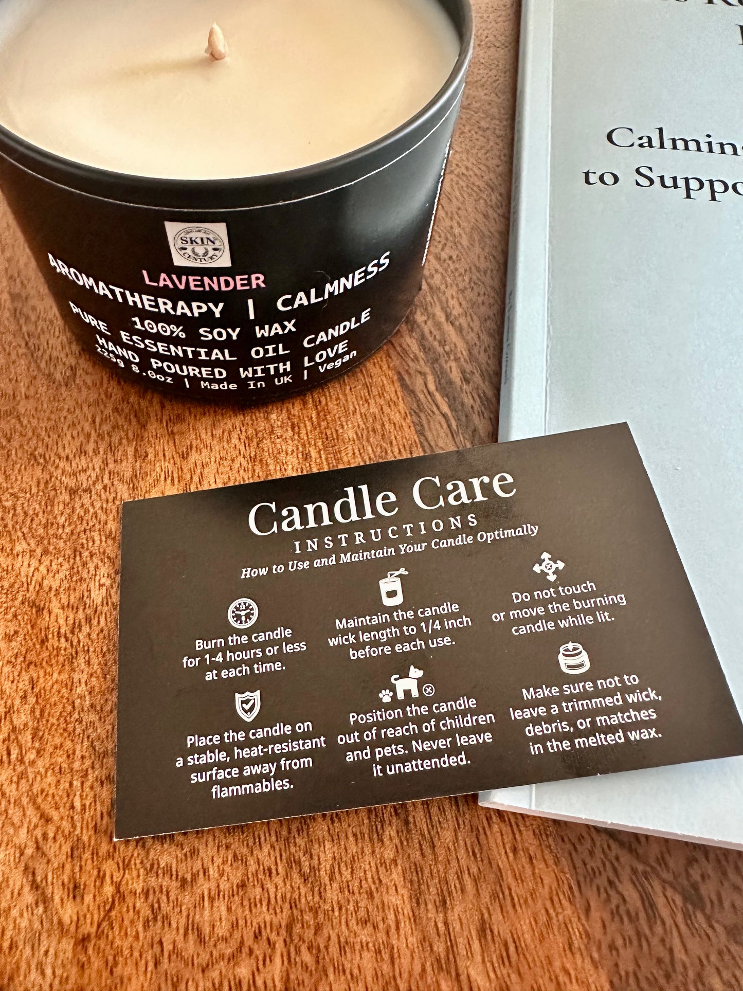 Emotional Grounding Self-Care Bundle – Calming Candle & Emotional Word Search Book