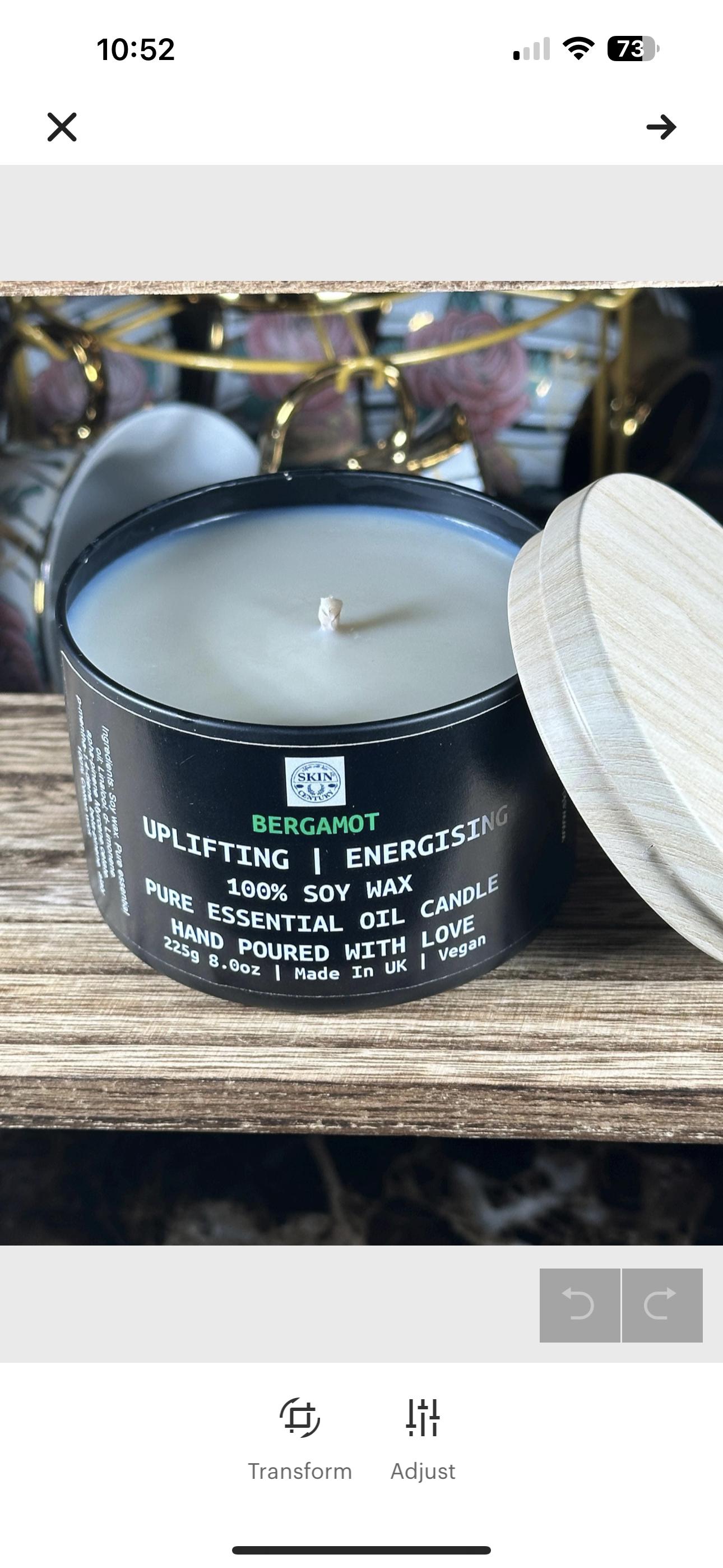 Bergamot Soy Candle – 8oz | Refreshing Citrus Calm, Non-Toxic