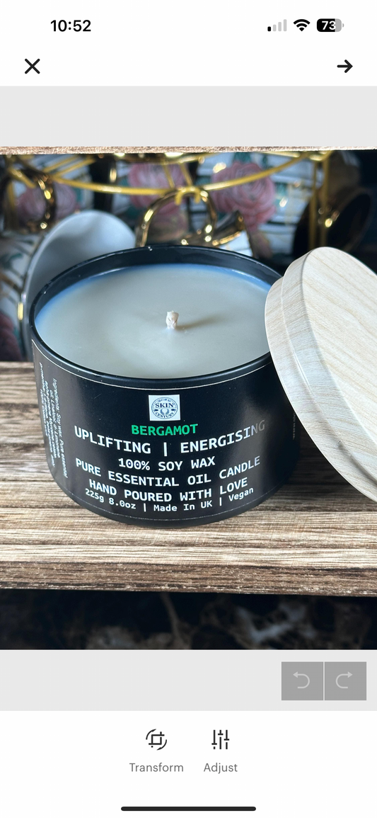 Bergamot Soy Candle – 8oz | Refreshing Citrus Calm, Non-Toxic