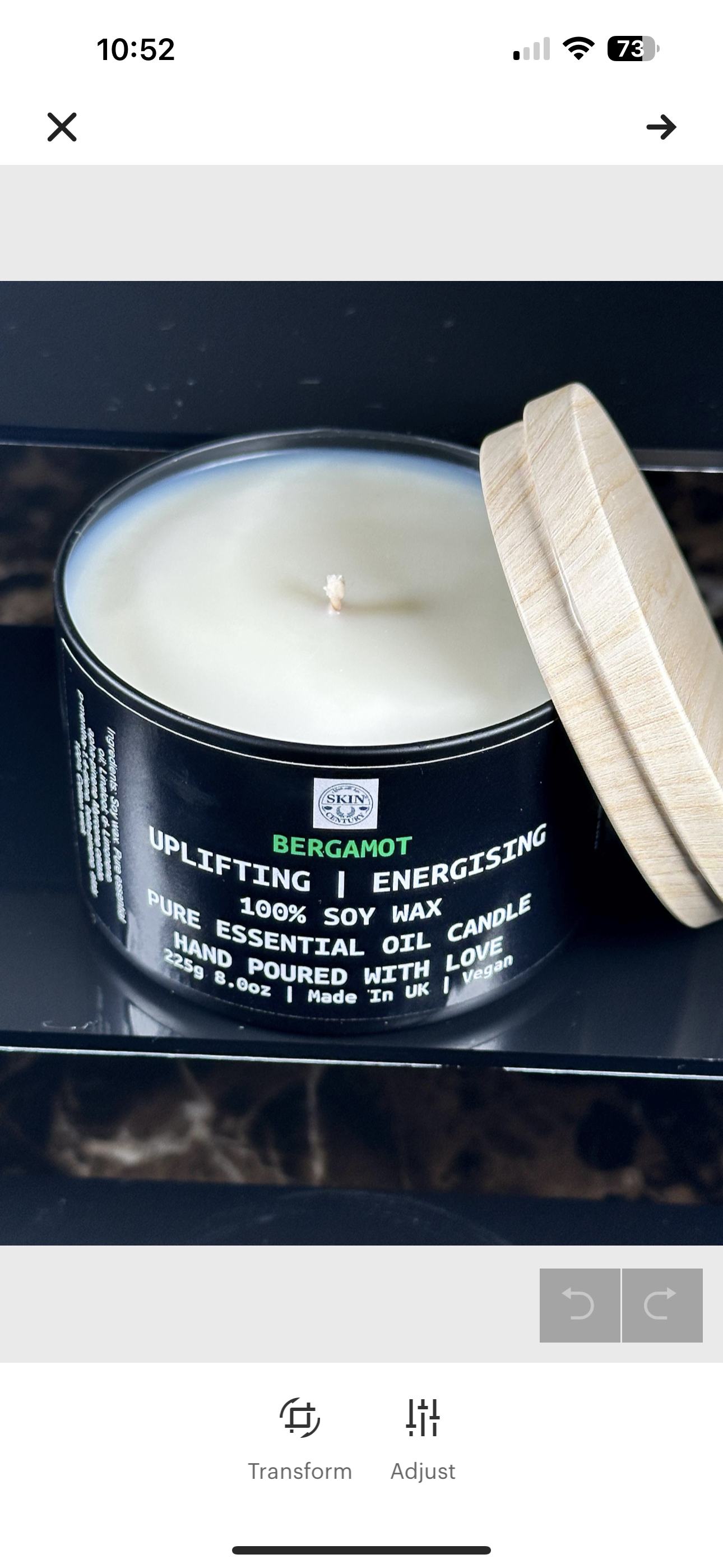 Bergamot Soy Candle – 8oz | Refreshing Citrus Calm, Non-Toxic