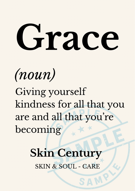 Grace Definition Print | Minimalist Wall Art | A4 A3 Digital Download | Modern Neutral Poster | Inspirational Quote | Skin & Soul-Care Decor