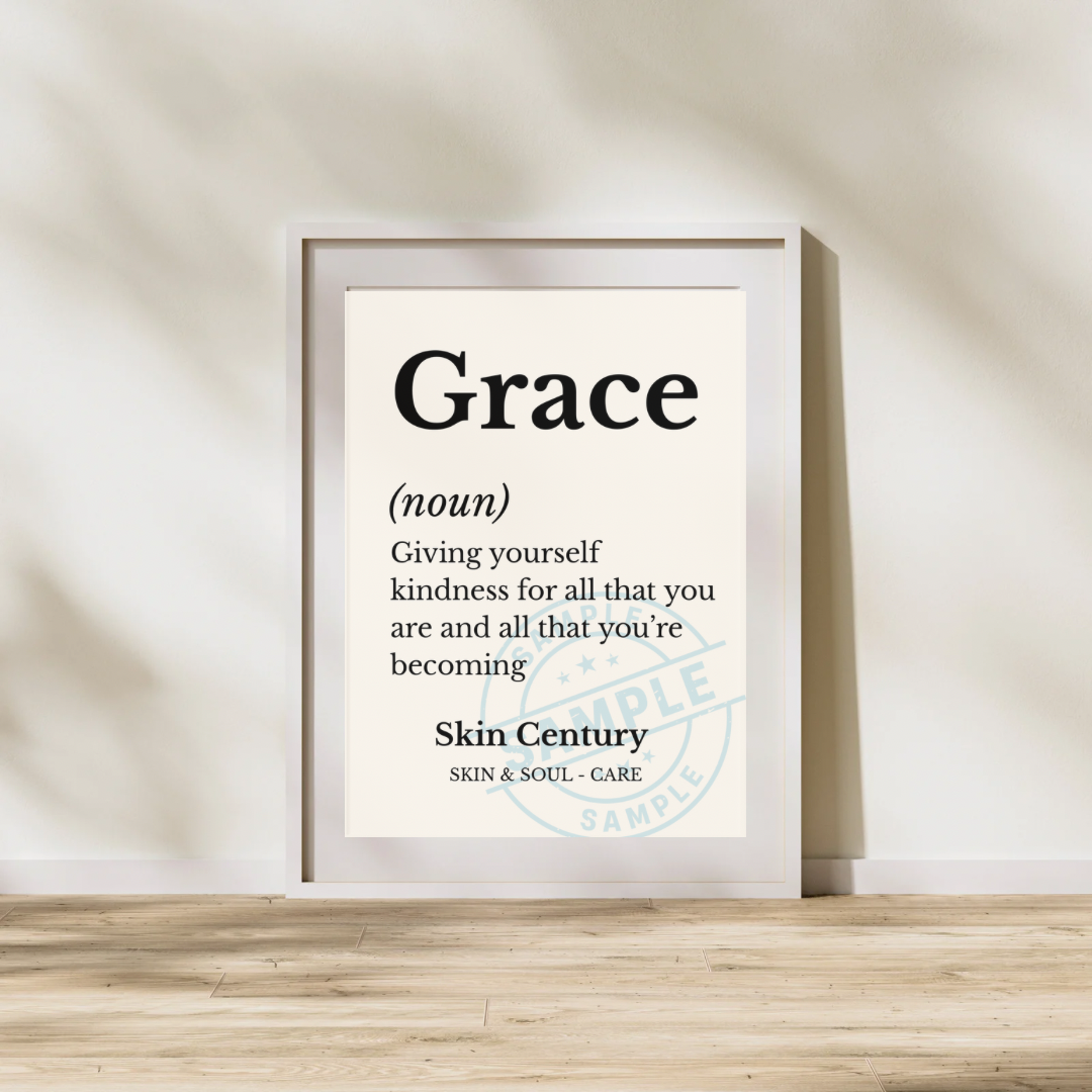 Grace Definition Print | Minimalist Wall Art | A4 A3 Digital Download | Modern Neutral Poster | Inspirational Quote | Skin & Soul-Care Decor