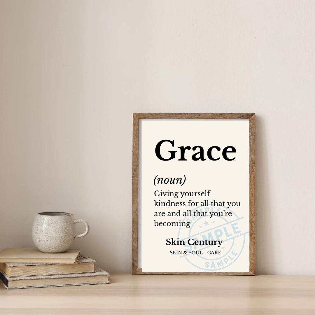 Grace Definition Print | Minimalist Wall Art | A4 A3 Digital Download | Modern Neutral Poster | Inspirational Quote | Skin & Soul-Care Decor