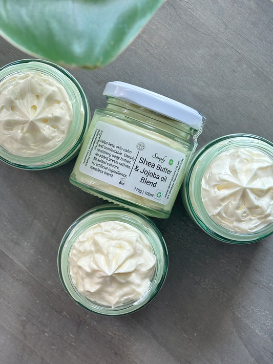 Organic Unrefined Shea Butter & Jojoba Oil Blend in eco jar, Skin Century Made With Love
